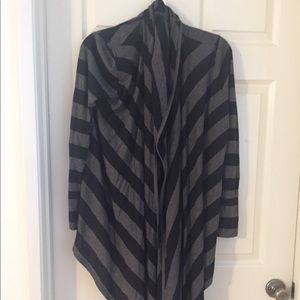 Striped wrap cardigan